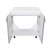 Masca pentru chiuveta cu 2 usi 80 cm Zebra, Alb/MDF Albastru cu blat Alb, 80 x 85 x 60 cm